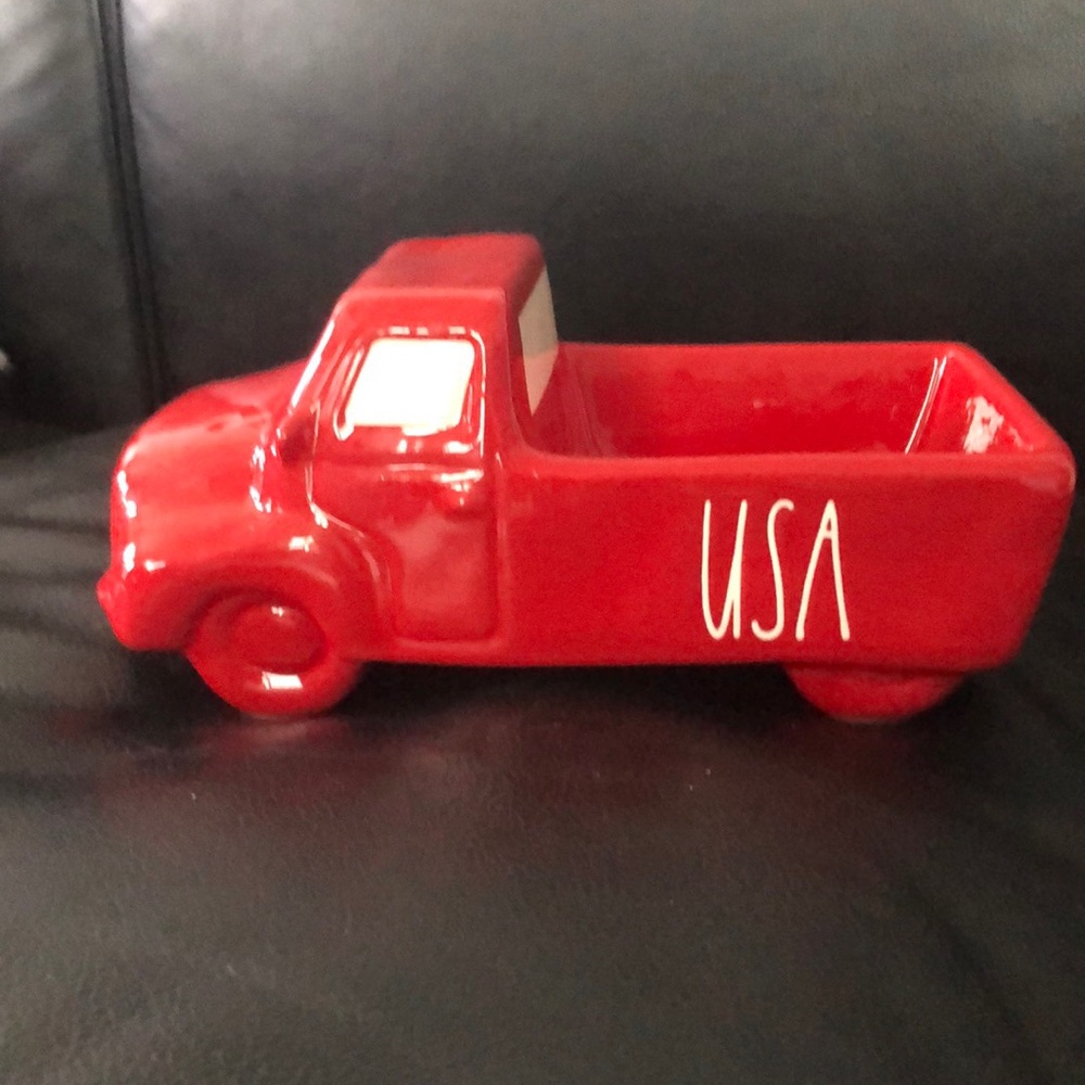 Rae Dunn Ceramic Red USA Truck